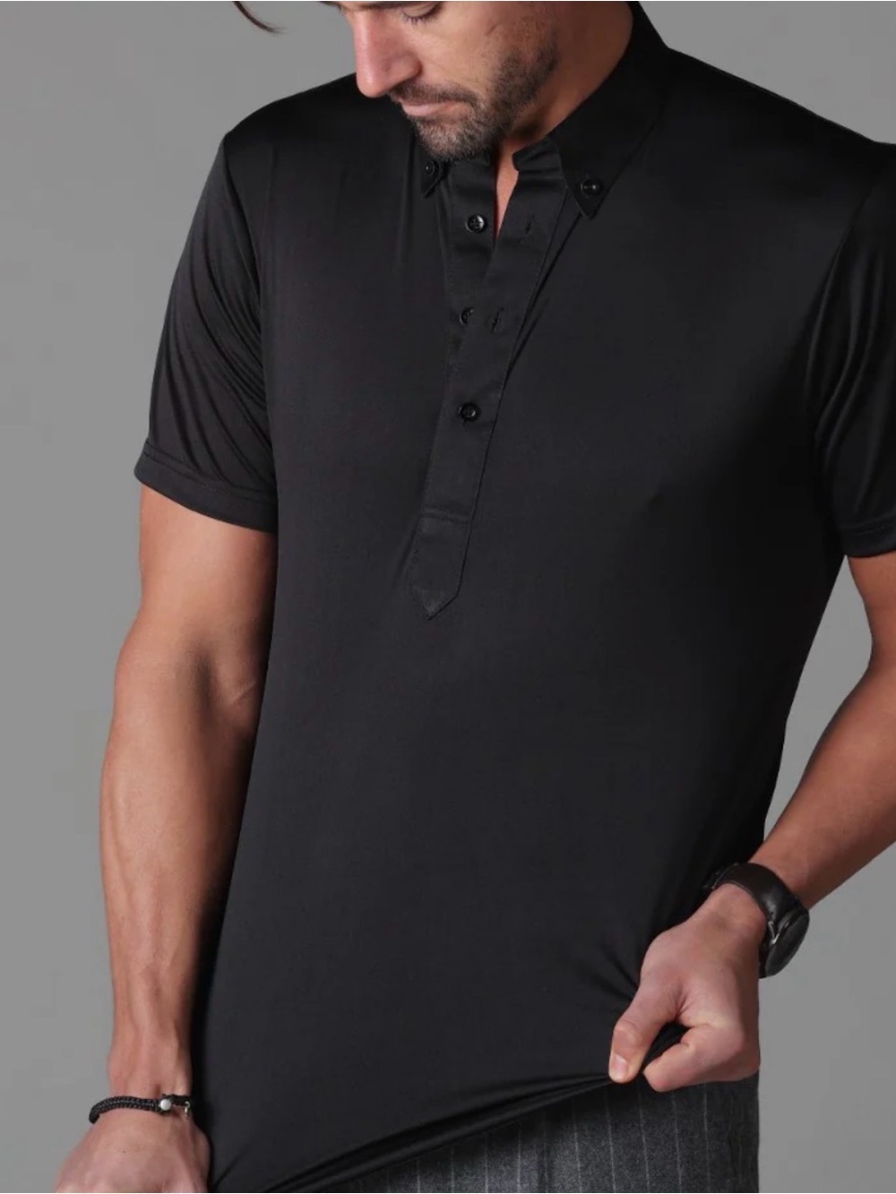 COLLARS & CO Oxford Button Down Collar Polo - Black - size 3XL - NWOT